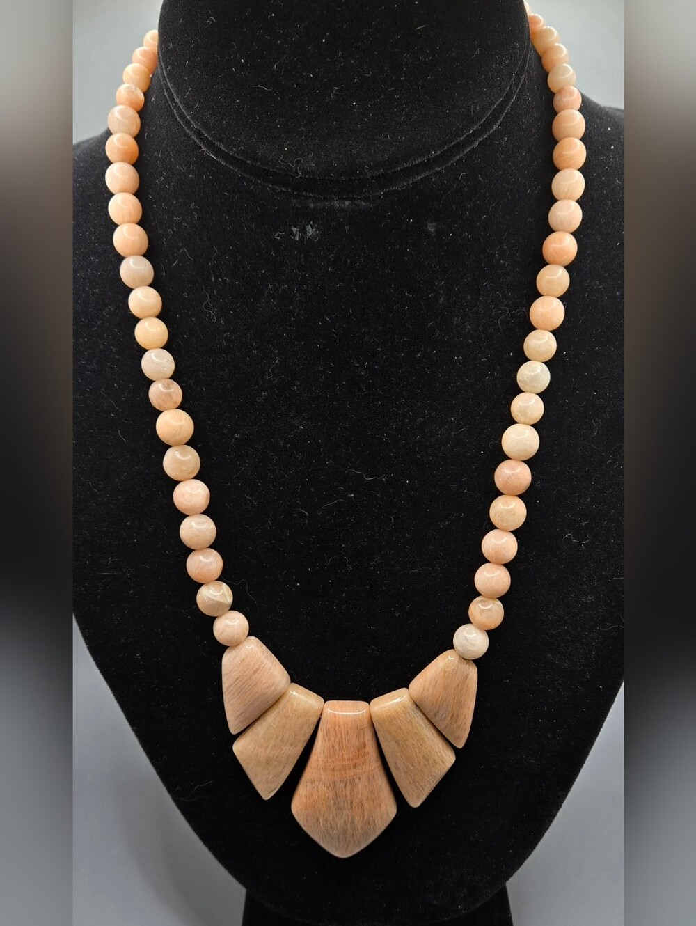 Jay King DRT Peach Moonstone Statement Necklace 18" + 2½" Extender
